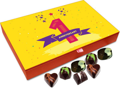

Chocholik Gift Box - Happy 1st Anniversary Chocolate Box - 12pc Truffles(144 g)