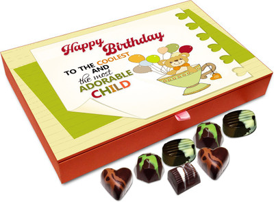 

Chocholik Gift Box - Happy Birthday To The Most Adorable Child Chocolate Box - 12pc Truffles(144 g)