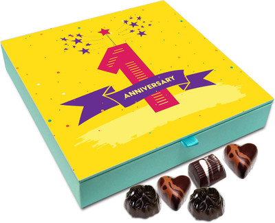 

Chocholik Gift Box - Happy 1st Anniversary Chocolate Box - 9pc Truffles(108 g)