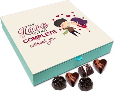 

Chocholik Gift Box - My Love Is Not Complete Without You Chocolate Box - 9pc Truffles(108 g)
