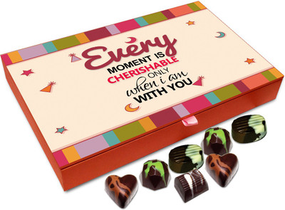 

Chocholik Gift Box - Every Moment Is Cherishable When I'm With You Chocolate Box - 12pc Truffles(144 g)
