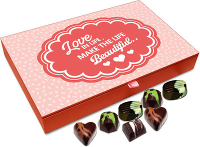 

Chocholik Gift Box -Love In Life Makes Life Beautiful Chocolate Box - 12pc Truffles(144 g)
