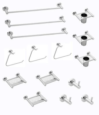 

handy bathroom accessories set Stainless Steel Bathroom Set(Pack of 15)
