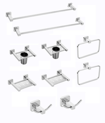 

handy bathroom accessories set Stainless Steel Bathroom Set(Pack of 10)