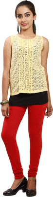 1 For Me Legging(Red, Solid) at flipkart