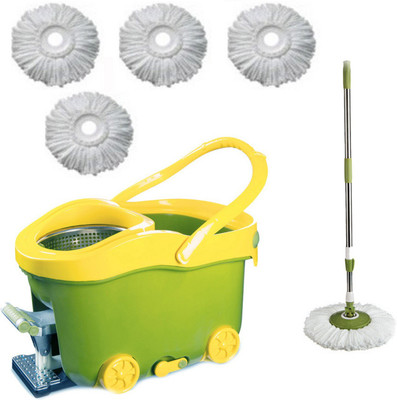 

ShopyBucket Easy wheels and bucket for magic 360 degree Rotating-12 Mop Set