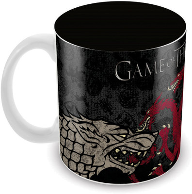 

Game of Thrones Stark- Lannister- Targaryen Ceramic Mug(325 ml), Multicolor