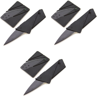 CheckSums 11052 Credit Card Shaped Pocket Knife for Safety & Travelling Utility Knife(Black) available at flipkart for Rs.221