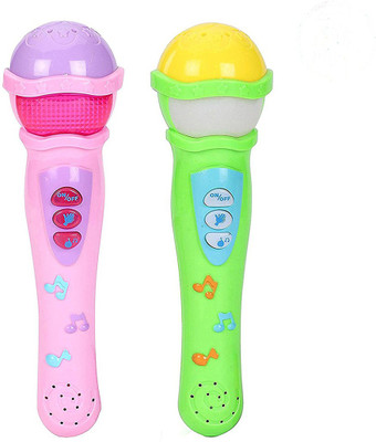 

Smiles Creation ™ Music & 3D Lights Microphone Toy For Your Little Kids - Set of 2(Multicolor)