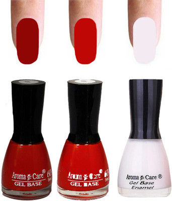 

Aroma Care Velvet Dull Matte Nail Polish Combo in Wholesale Rate Red,Reddish Orange,White(Pack of 3)