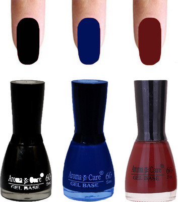 

Aroma Care Velvet Dull Matte Nail Polish Combo in Wholesale Rate Black,Blue,Tan(Pack of 3)