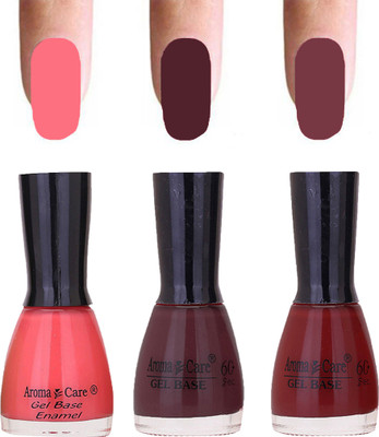 

Aroma Care Velvet Dull Matte Nail Polish Combo in Wholesale Rate Pink,Brown,Tan(Pack of 3)