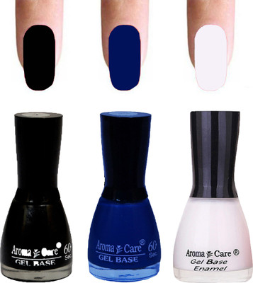 

Aroma Care Velvet Dull Matte Nail Polish Combo in Wholesale Rate Black,Blue,White(Pack of 3)