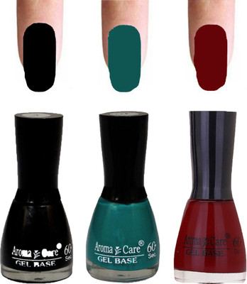 

Aroma Care Velvet Dull Matte Nail Polish Combo in Wholesale Rate Black,Green,Maroon(Pack of 3)
