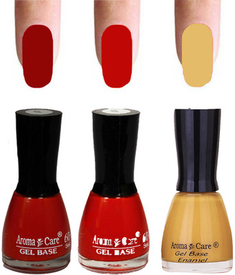 

Aroma Care Velvet Dull Matte Nail Polish Combo in Wholesale Rate Red,Reddish Orange,Light Golden(Pack of 3)
