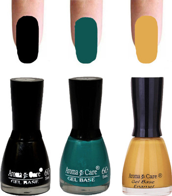 

Aroma Care Velvet Dull Matte Nail Polish Combo in Wholesale Rate Black,Green,Light Golden(Pack of 3)