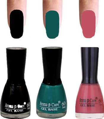 

Aroma Care Velvet Dull Matte Nail Polish Combo in Wholesale Rate Black,Green,Nude(Pack of 3)