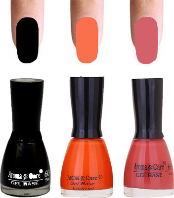 

Aroma Care Velvet Dull Matte Nail Polish Combo in Wholesale Rate Black,Orange,Nude(Pack of 3)