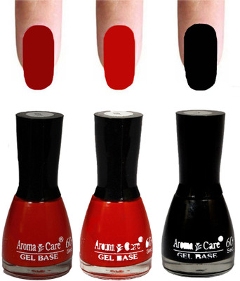 

Aroma Care Velvet Dull Matte Nail Polish Combo in Wholesale Rate Red,Reddish Orange,Black(Pack of 3)