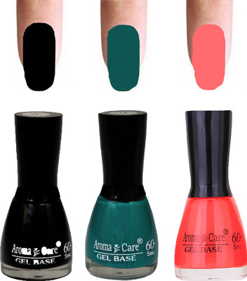 

Aroma Care Velvet Dull Matte Nail Polish Combo in Wholesale Rate Black,Green,Orange(Pack of 3)