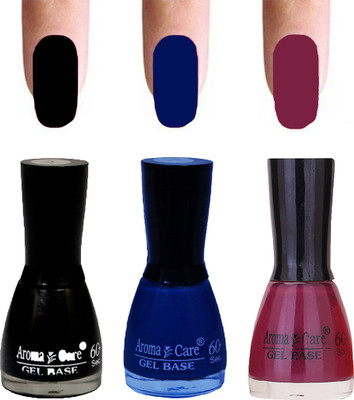 

Aroma Care Velvet Dull Matte Nail Polish Combo in Wholesale Rate Black,Blue,Plum(Pack of 3)