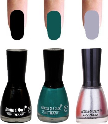 

Aroma Care Velvet Dull Matte Nail Polish Combo in Wholesale Rate Black,Green,Silver(Pack of 3)