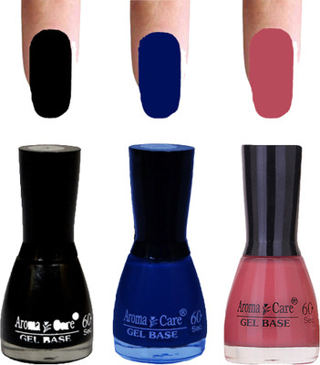 

Aroma Care Velvet Dull Matte Nail Polish Combo in Wholesale Rate Black,Blue,Nude(Pack of 3)