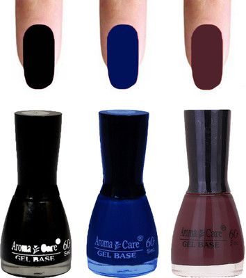 

Aroma Care Velvet Dull Matte Nail Polish Combo in Wholesale Rate Black,Blue,Brown(Pack of 3)