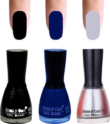 

Aroma Care Velvet Dull Matte Nail Polish Combo in Wholesale Rate Black,Blue,Silver(Pack of 3)