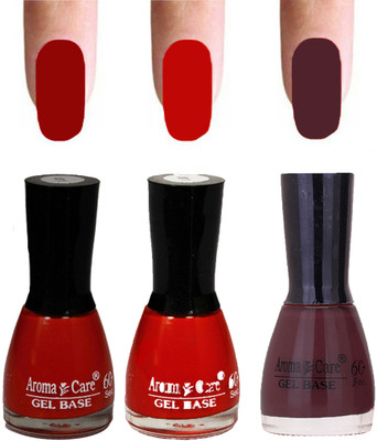 

Aroma Care Velvet Dull Matte Nail Polish Combo in Wholesale Rate Red,Reddish Orange,Mauve(Pack of 3)