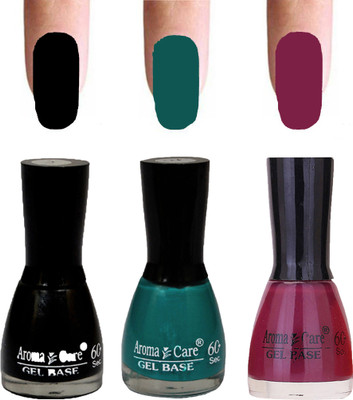 

Aroma Care Velvet Dull Matte Nail Polish Combo in Wholesale Rate Black,Green,Plum(Pack of 3)