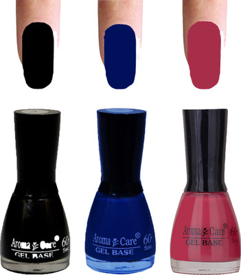

Aroma Care Velvet Dull Matte Nail Polish Combo in Wholesale Rate Black,Blue,Pink(Pack of 3)