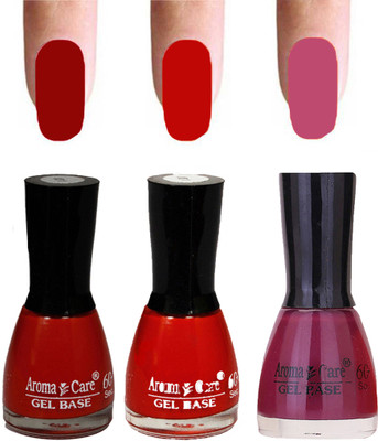 

Aroma Care Velvet Dull Matte Nail Polish Combo in Wholesale Rate Red,Reddish Orange,Plum(Pack of 3)