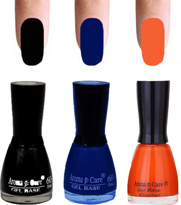 

Aroma Care Velvet Dull Matte Nail Polish Combo in Wholesale Rate Black,Blue,Orange(Pack of 3)