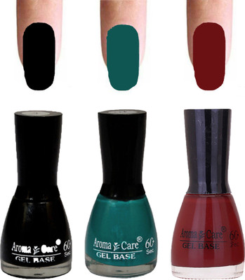 

Aroma Care Velvet Dull Matte Nail Polish Combo in Wholesale Rate Black,Green,Tan(Pack of 3)