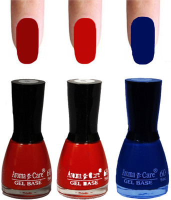 

Aroma Care Velvet Dull Matte Nail Polish Combo in Wholesale Rate Red,Reddish Orange,Blue(Pack of 3)