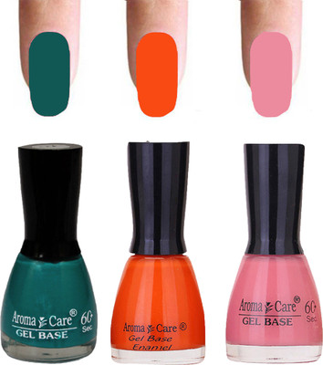 

Aroma Care Velvet Dull Matte Nail Polish Combo in Wholesale Rate Green,Orange,Peach(Pack of 3)