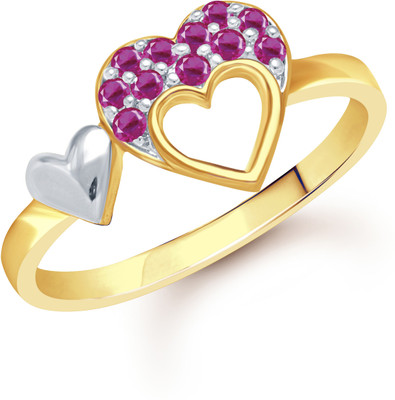 65% OFF on VK Jewels Double Heart Shaped for Women and Girls Alloy Cubic Zirconia Gold Plated Ring