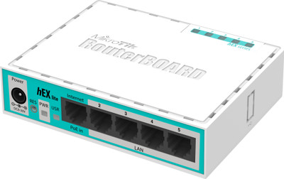 

MikroTIK RB750r2 Hex lite 5 Port Wired Ethernet Router(White)