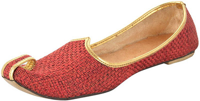 

Ramraj Men Synthetic Wedding Mojari Jutis For Men(Red