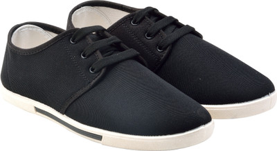 

Chevit Men's Flat Black 109 Casual Sneakers Shoes (Loafers & Moccasins Shoes) Canvas Shoes For Men(Black