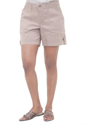 OLD KHAKI Solid Women Beige Basic Shorts