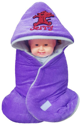 

Brandonn Animal  Hooded Baby Blanket(Polyester, Purple