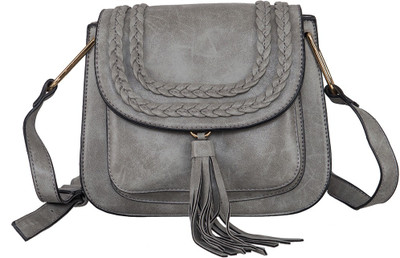 

peaubella Women Casual Grey Leatherette Sling Bag