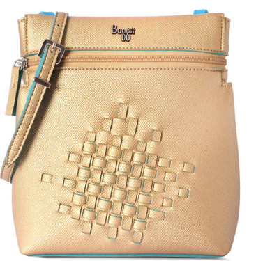 

Baggit Women Casual Gold PU Sling Bag