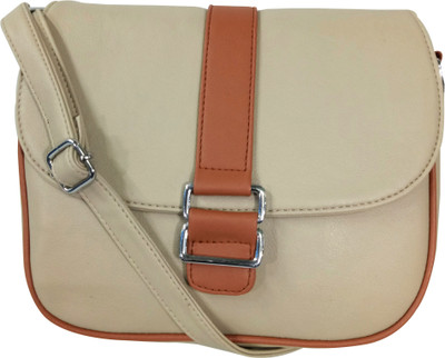 

Azinnia Women Casual Beige PU Sling Bag