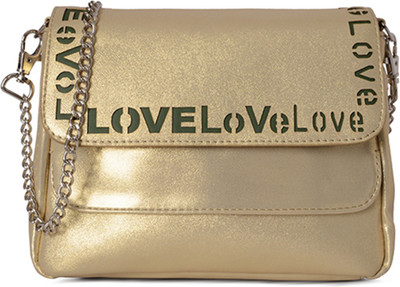 

Baggit Women Casual Gold PU Sling Bag