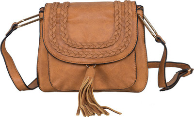 

peaubella Women Casual Tan Leatherette Sling Bag