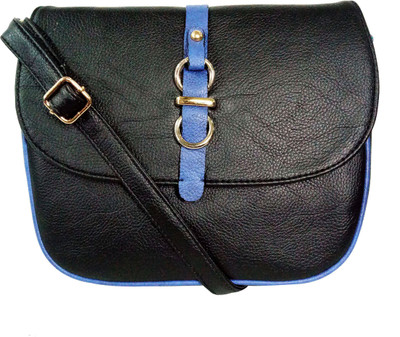 

Azinnia Women Casual Black PU Sling Bag