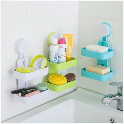 

NK-STORE Hanging Double Layer Soap Box Holder With Suction Cup(Multicolor)